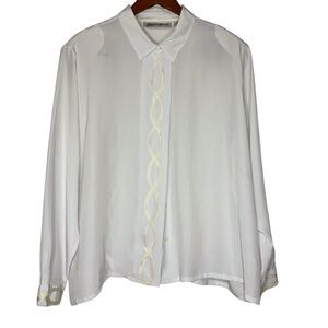 Yves St.‎ Clair Size 22 White Dress Shirt Classic with Embellishments Vintage